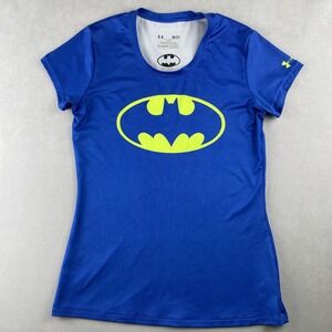 Under Armour Shirt‎ Womens Small HeatGear Fitted Short Sleeve Batman DC Comics